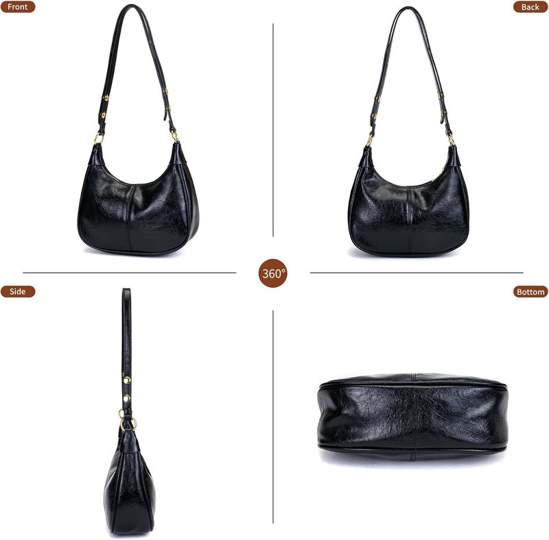 celestina Shoulder Bags for Women Small Hobo Bags Crescent Shaped Cute Retro Tote Handbag Mini Clutch Purse with Zipper Closure - Image 5